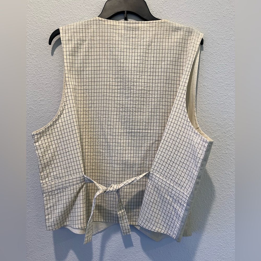 Vintage Houndstooth Vest Patchwork Embroidered Fl… - image 7